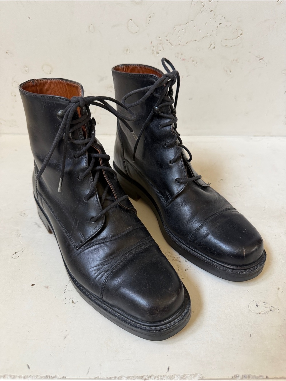 Vintage Cole Haan Black Leather Lace-Up Women's Ankle Boots
